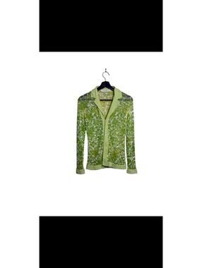 Vivienne Tam Mesh Top Sheer Floral Gaultier Fuzzi Y2k